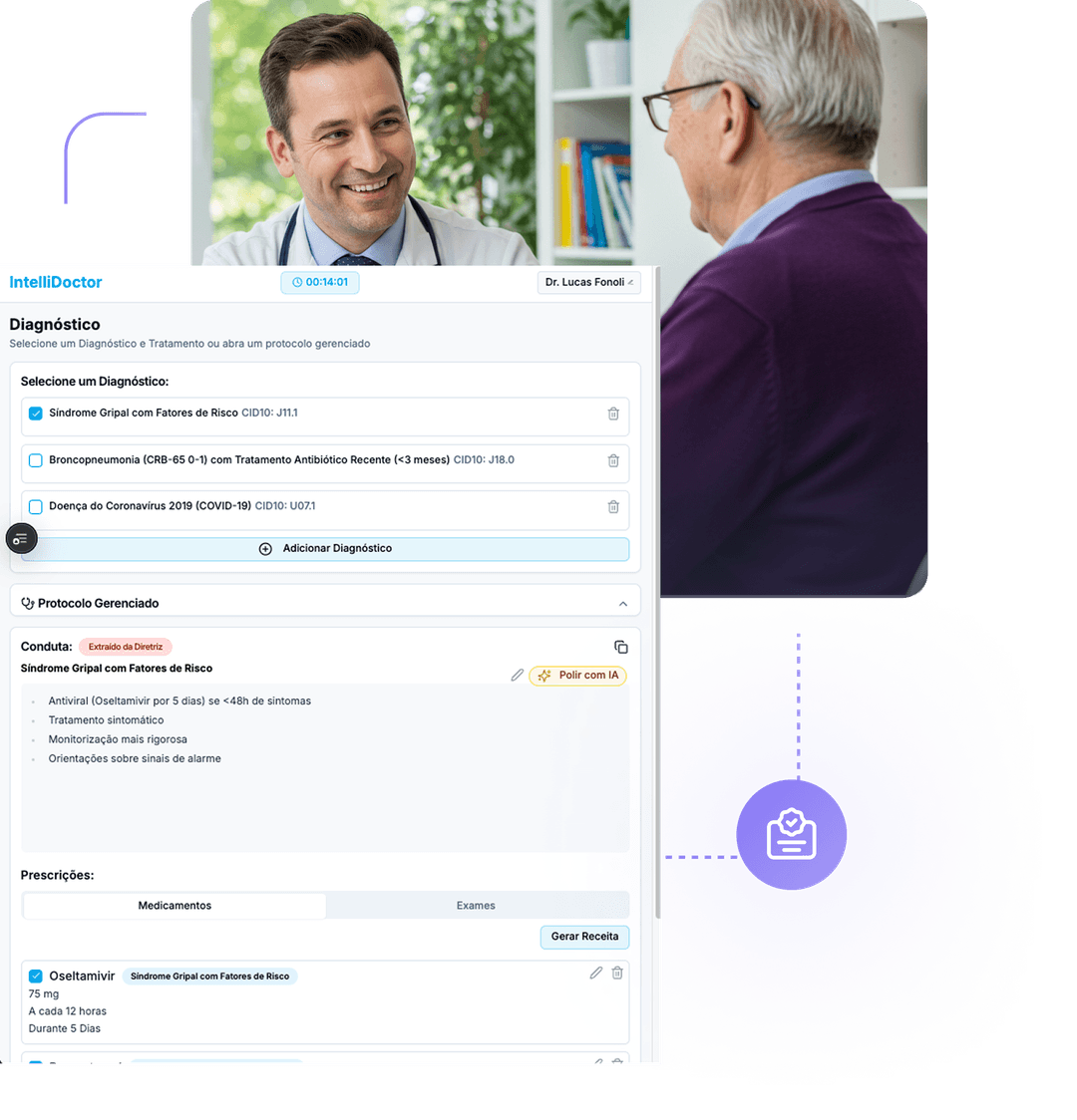 Interface de auxílio ao diagnóstico e plano de cuidado do paciente